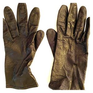 Fownes Black Leather Driving Gloves